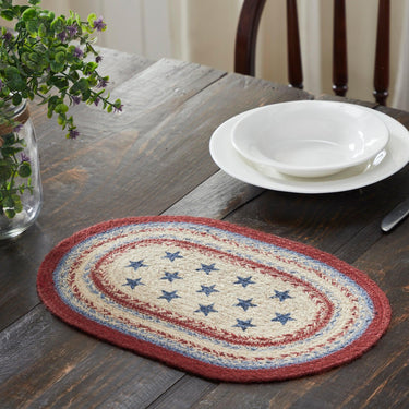 Celebration Jute Braided Oval Placemat 10x15 VHC Brands - The Fox Decor